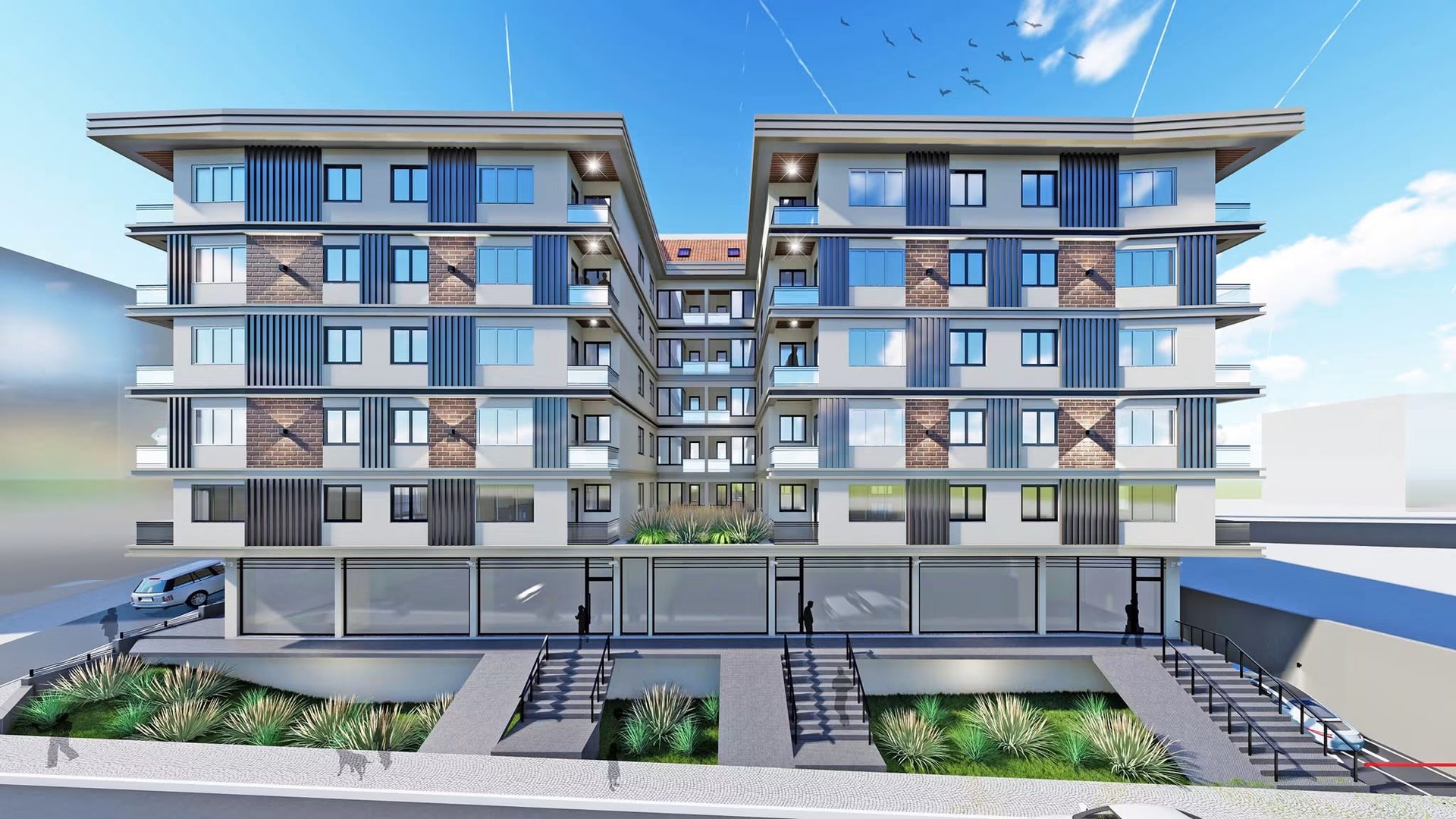 NES Yapı’nın Maltepe’de geliştirdiği Girne Park projesinin ön cephe görselleştirmesi